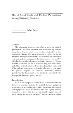 Use of Social Media and Political Participation among University