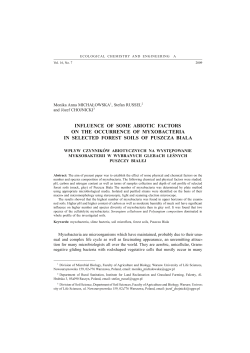influence of some abiotic factors on the occurrence of myxobacteria