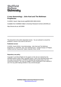 John Keel and The Mothman Prophecies - SHURA