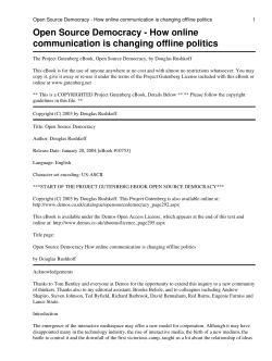 Open Source Democracy - How online