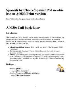 Spanish by Choice/SpanishPod newbie lesson A0030/Print version