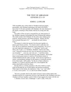The Test of Abraham: Genesis 22:1-19