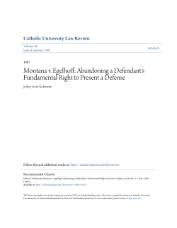 Montana v. Egelhoff: Abandoning a Defendant`s Fundamental Right