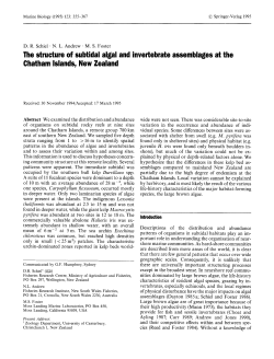 The structure of subtidal algal and invertebrate assemblages at the