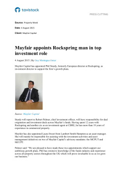 Mayfair appoints Rockspring man in top investment role