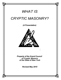 what is cryptic masonry? - 194th Assembly of Grand Council of New