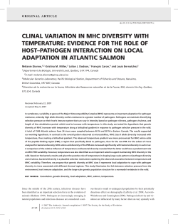 clinal variation in mhc diversity with temperature