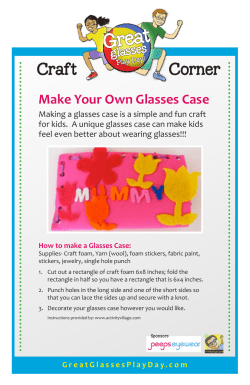 Craft Corner - The Great Glasses Play Day!