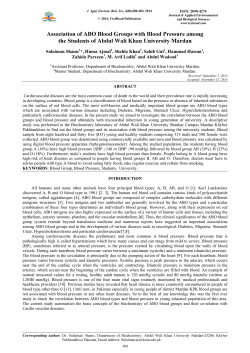 Association of ABO Blood Groups with Blood Pressure among the