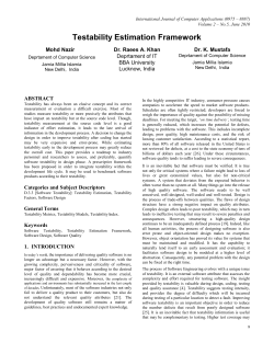 Testability Estimation Framework - International Journal of Computer