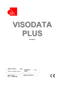 1.00 VISODATA PLUS 1.18 Refers to software version: MA VPL U