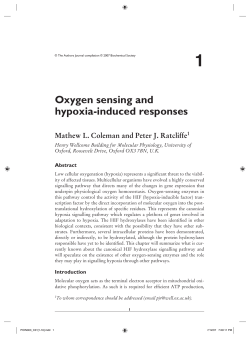 Oxygen sensing and hypoxia-induced responses