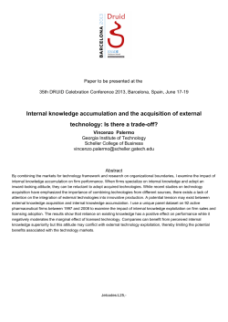 Internal knowledge accumulation and the acquisition of
