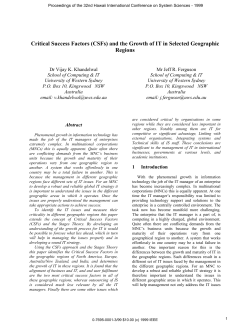 Critical Success Factors (CSFs) and the Growth of IT in Selected