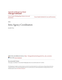 Intra-Agency Coordination - Chicago Unbound