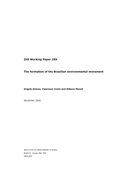 IDS Working Paper 259 The formation of the Brazilian environmental