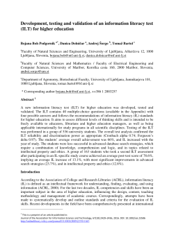 Development, testing and validation of an information literacy test