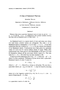 A Class of Hadamard Matrices