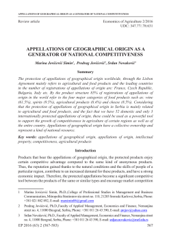 appellations of geographical origin as a generator of national
