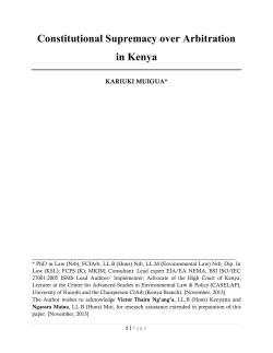 Constitutional Supremacy over Arbitration in Kenya