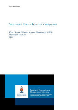 Department Human Resource Management