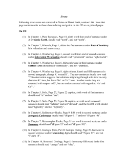 Errata Following errors were not corrected in