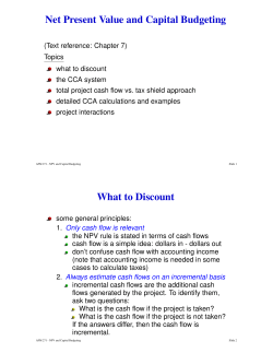 Net Present Value and Capital Budgeting What to Discount