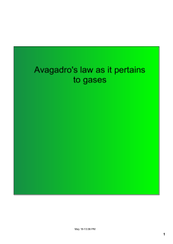 Avagadro`s law as it pertains to gases