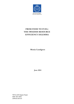 FROM FOOD TO FUEL: THE SWEDISH RESOURCE EFFICIENCY