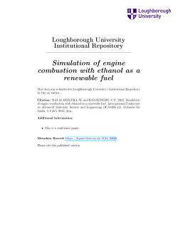 Simulation of engine combustion with ethanol as a renewable fuel