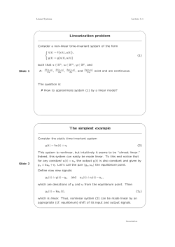 Linearization problem The simplest example