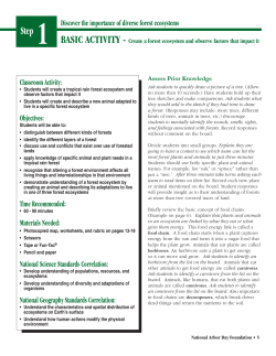 Step 1 Discover the importance of diverse forest ecosystems