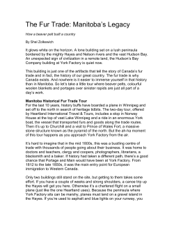 The Fur Trade: Manitoba`s Legacy