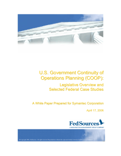 US Government Continuity of Operations Planning
