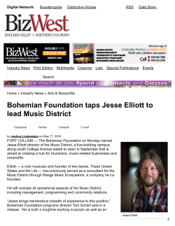 Bohemian Foundation taps Jesse Elliott to lead