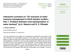 On inclusion of water resource management in Earth System
