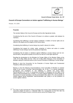 Council of Europe Convention on Action against Trafficking in