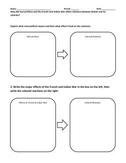 2. Write the major effects of the French and Indian War in the box on
