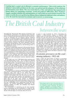 The British Coal Industry Between the Wars