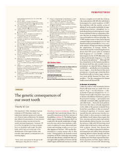 The genetic consequences of our sweet tooth