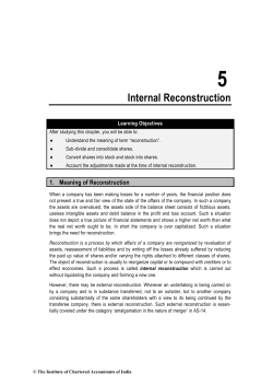 Internal Reconstruction - ICAI Knowledge Gateway