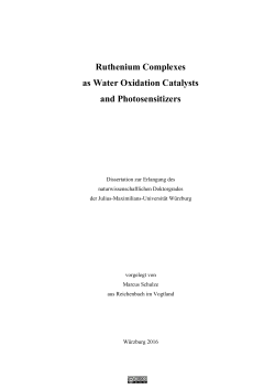 Ruthenium Complexes as Water Oxidation