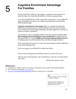 Cognitive Enrichment Advantage For Families