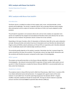 SOP HPLC analysis Rezex