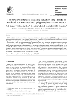 Temperature dependent oxidative-induction time (TOIT) of