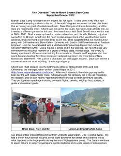 Rich Odendahl Treks to Mount Everest Base Camp September