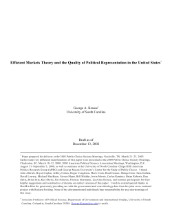Efficient Markets Theory and the Quality of Political Representation