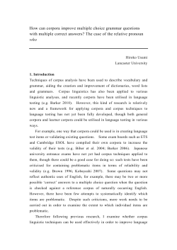 How can corpora improve multiple choice grammar questions with