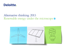 Alternative thinking 2013 Renewable energy under the microscope