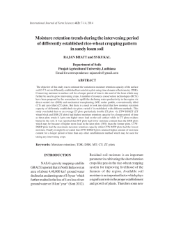 Moisture retention trends during the intervening period of